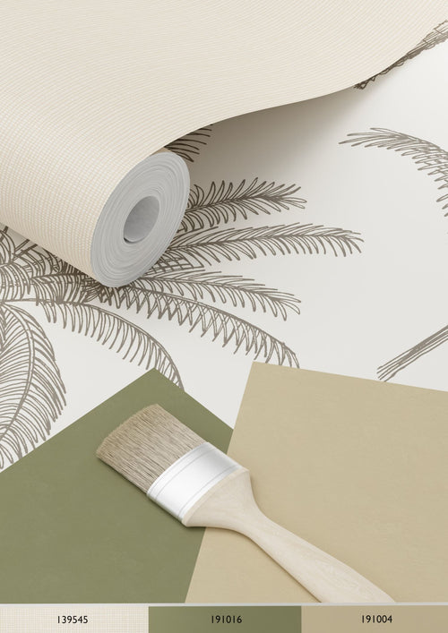 ESTAhome behang palmbomen lichtbeige - 53 cm x 10.05 m - 139163