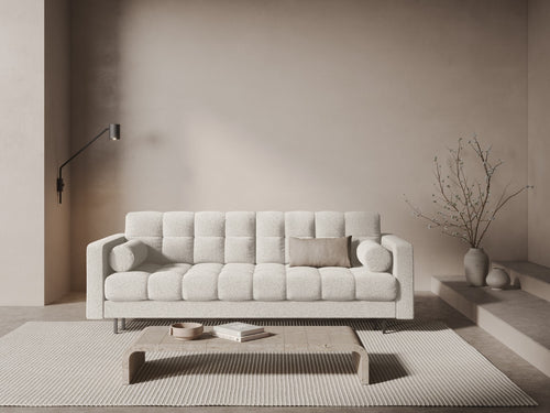 Cosmopolitan Design Slaapbank met opbergdoos Bali 3-zits, boucle wit - 84x222x105cm