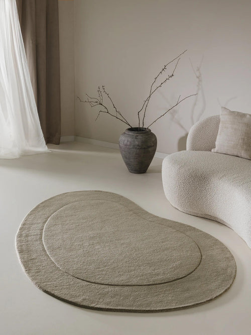 benuta wollen vloerkleed Shape - groen - 140x200 cm