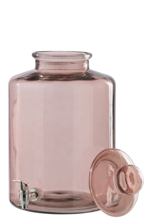 J-Line drankdispenser - glas - zalmroze