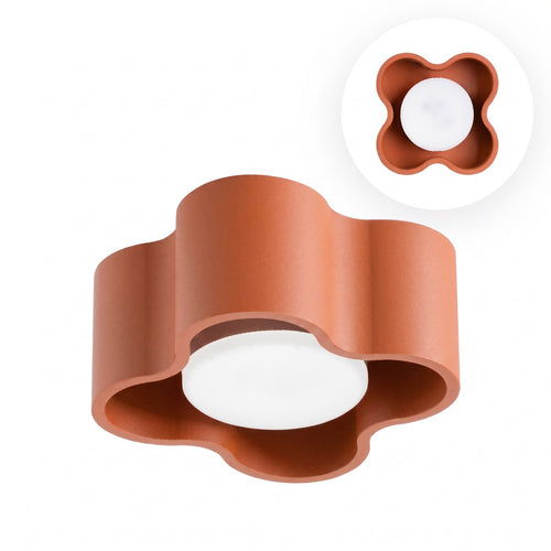 Sollux Lighting Plafondlamp OVIO 1 rode oker Gx53 - 12x12x6cm