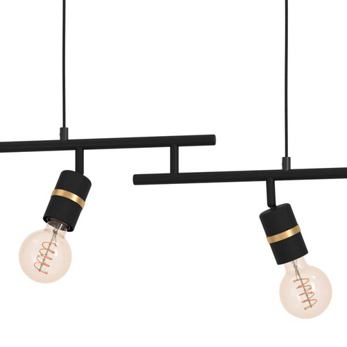 EGLO hanglamp Lurone - e27 - 100 cm - zwart/koper - vtwonen shop