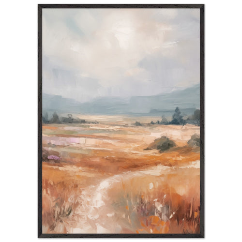 Artfulprints Poster met Lijst Abstract - Open field   - 70x100 cm - Meerkleurig
