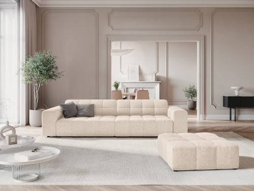 Cosmopolitan Design Poef Chicago chenille lichtbeige - 84x102x42cm