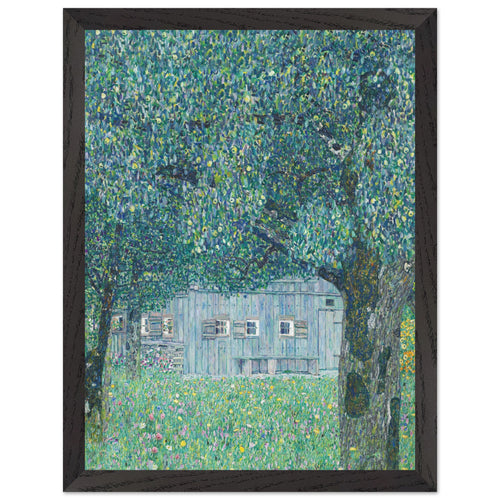 Artfulprints Poster met Lijst Gustav Klimt - Farmhouse in upper Austria   - 30x40 cm - Donkergroen