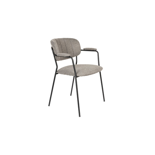 Housecraft Living Jolien Eetkamerstoelen met armleuning Zwart/Grijs - Set van 2 - vtwonen shop