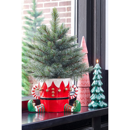Mica Decorations Funny Bloempot - L29 x B18 x H17 cm - Dolomiet - Rood