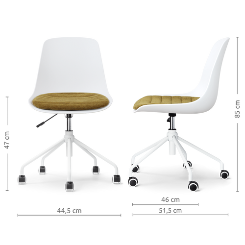 Nolon Nout-Liv eetkamerstoel wit met mosgroen zitkussen - wit onderstel