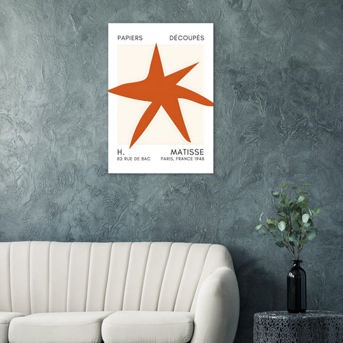Artfulprints  Matisse – Star of the sea orange   poster A4 21x29.7 cm - vtwonen shop