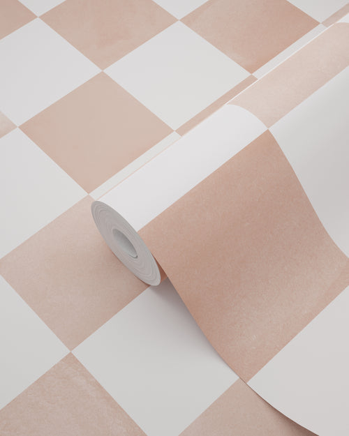 ESTAhome behang geblokt motief bruin en wit - 50 x 900 cm - 131289 - vtwonen shop