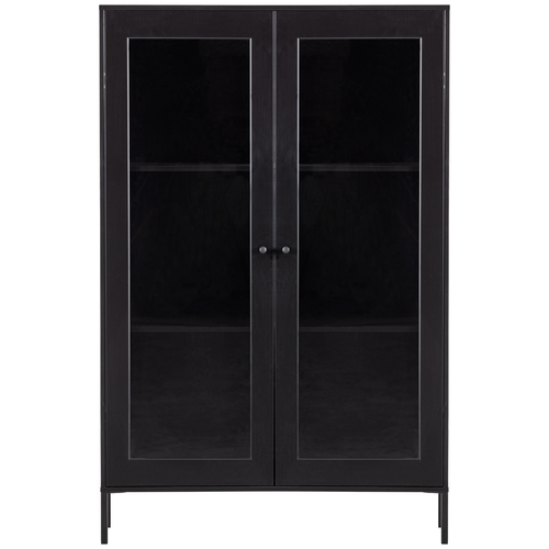 WOOOD vitrinekast Xam - Genen - Zwart - 155x100x40 - vtwonen shop