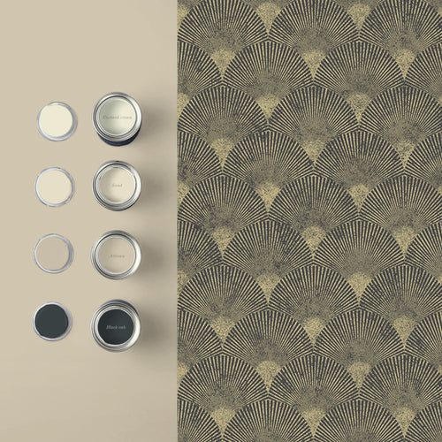 Graham & Brown Vliesbehang - Fan Black Gold - 10mx53cm - vtwonen shop