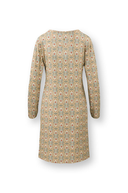 Pip Studio - Desiree Nachthemd Lange Mouw Dames - Jabali - Khaki - L - vtwonen shop