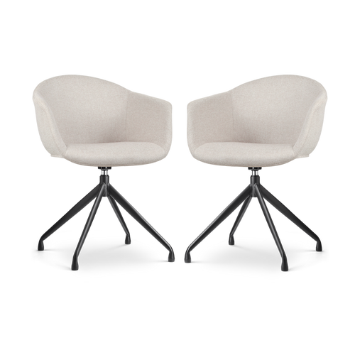 Nolon Nola-Otis Draaibare Eetkamerstoelen Set - Beige - Zwart - vtwonen shop