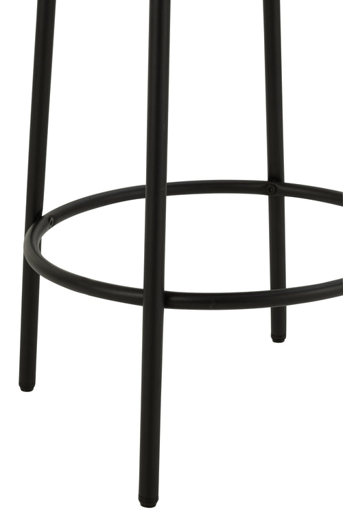 J-Line barkruk Bouclé - multiplex/polyester - wit/zwart - vtwonen shop