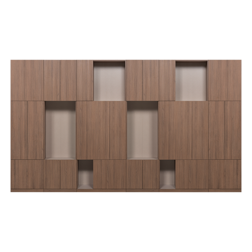 WOOOD wandkast combinatie 376 cm Build - Eiken Decor - Bruin - 215x376x41