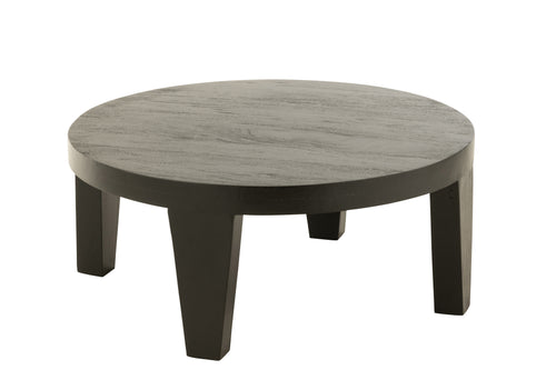 J-Line bijzettafel Rond - hout - matte zwart