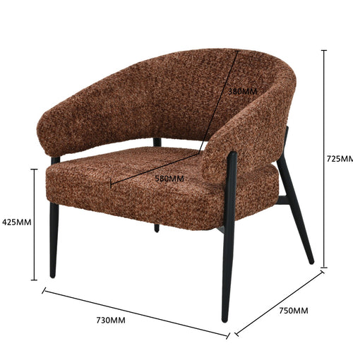 Livingfurn fauteuil Dilan Venga - rood - 72.5x73x75