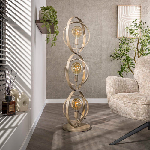 Giga Meubel Vloerlamp Turn Around - Beige - 3-Lichts - 40x30x124cm - vtwonen shop