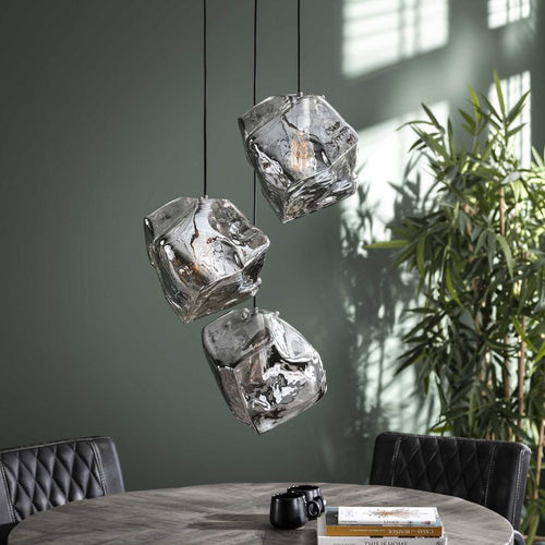 Giga Meubel Hanglamp Rock - Chrome - 3-Lichts - 50x50x150cm - vtwonen shop