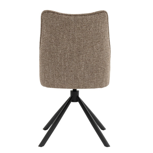 DÉJA Living Eetkamerstoel Meau - Taupe/Zwart - Draaibaar - Set van 2