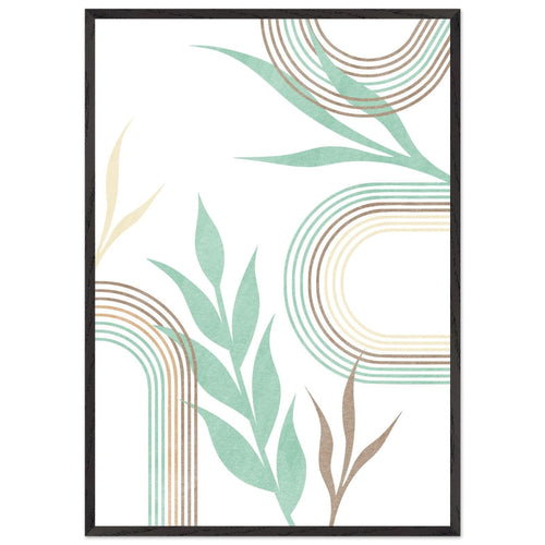 Artfulprints Poster met Lijst Boho – Mint leaves   - 70x100 cm - Groen