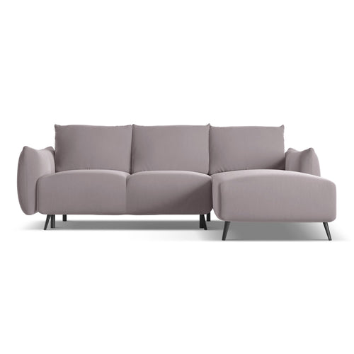 LaMiaSofa hoekbank rechts Genova - velours - lavendel - 242x162x86
