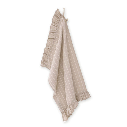 Walra - Keukenset Lovely Linen Ruffles - 3x 50x70 cm - Naturel