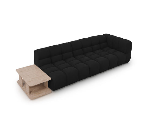Cosmopolitan Design linker modulaire bank Sky 4-zits, flueel, zwart - 102x297x70cm