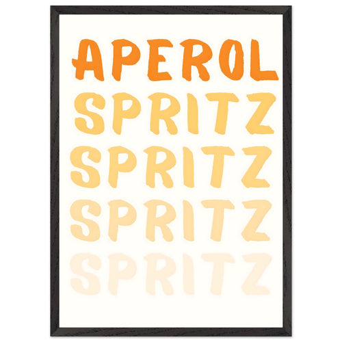 Artfulprints Poster met Lijst Aperol Spritz - Written   - 50x70 cm - Oranje
