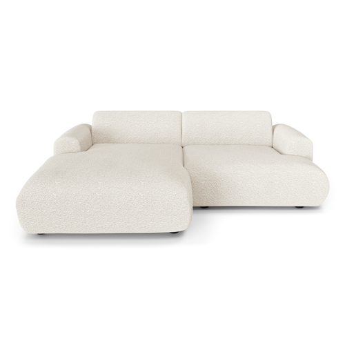 Sia Home - Hoekbanken links MYRA - Bouclette stof - Crème - 266cm - vtwonen shop