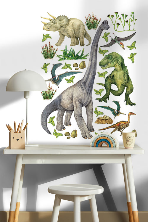 Sanders & Sanders muursticker dinosaurussen groen - 85 x 65 cm - 601355