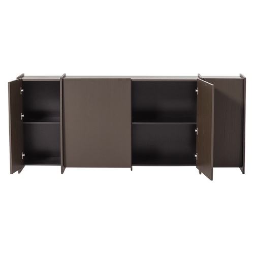 WOOOD dressoir 200 cm Brock - Essen Fineer - Middenbruin - 85x200x44