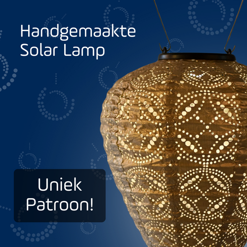 Lumiz solar lampion - mandela balloon - 20 cm - goud - vtwonen shop