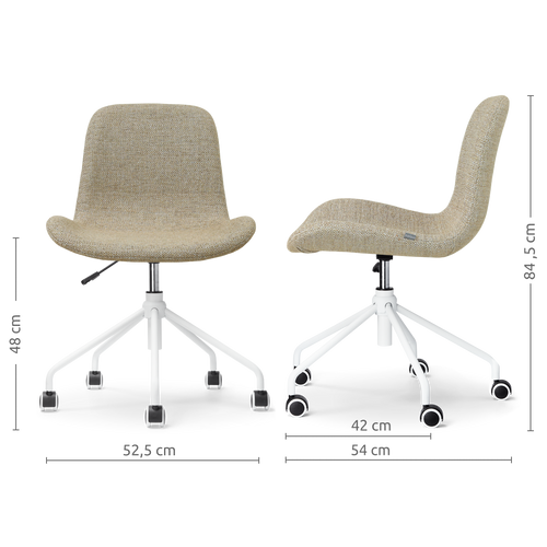Nolon Nout-Fé bureaustoel taupe melange - wit onderstel