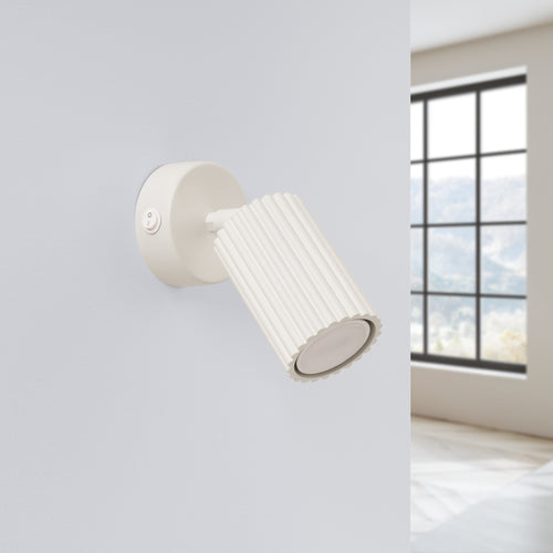 Sollux Lighting Wandlamp KARBON beige met schakelaar - 8x8x16cm