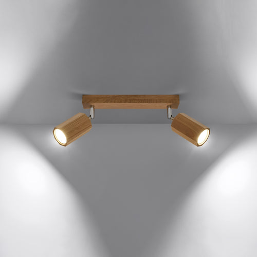 Sollux Lighting Plafondlamp ZEKE 2 eik - 30x5x20cm