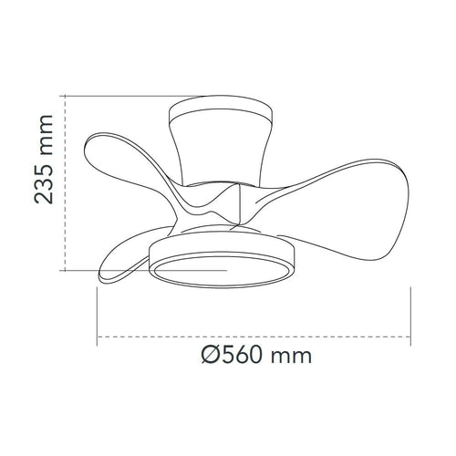 CristalRecord plafondventilator Moll - 1 lichts - 56  x 23.5   cm - zwart - vtwonen shop