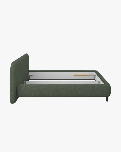 noo.ma Mumo gestoffeerd bed 160x200 - Thyme Green bouclé