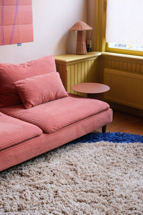 Interieur05 vloerkleed Pilo - hoogpolig - beige/blauw - Ø240 cm