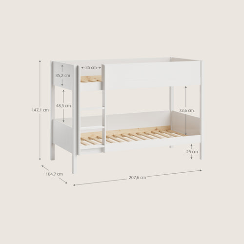 Petite Amélie Stapelbed NUAGE - 90x200 cm - Grenen - wit