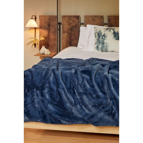In The Mood Collection Bronte Fleece Deken - L200 x B150 cm - Donkerblauw