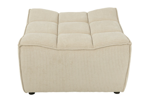 J-Line poef Grid - populierenhout/schuim - beige
