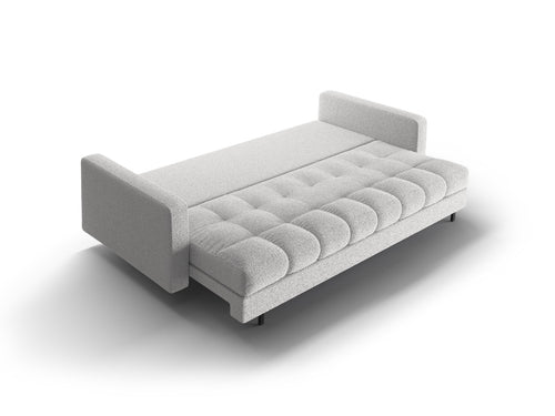 Cosmopolitan Design Slaapbank met opbergdoos Bali 3-zits, boucle lichtgrijs - 84x222x105cm