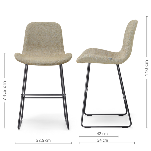 Nolon Nino-Fé barkruk taupe melange - zwart onderstel - 75 cm - vtwonen shop