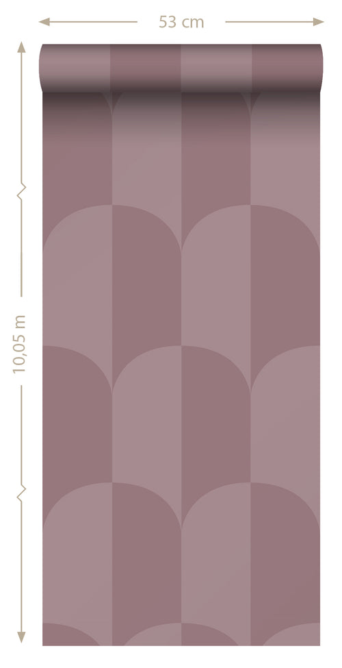 ESTAhome behang art deco bogen paars - 50 x 900 cm - 131237 - vtwonen shop