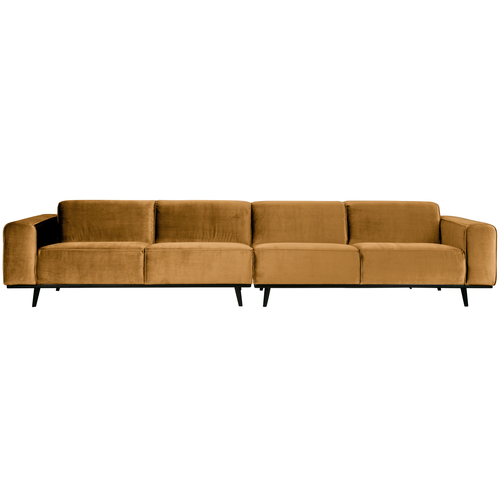 WOOOD 4-zits bank XL Statement - Fluweel - Geel - 77x372x93