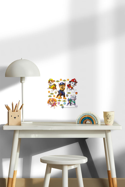 Sanders & Sanders muursticker PAW patrol geel, blauw en rood - 30 x 30 cm - 600240