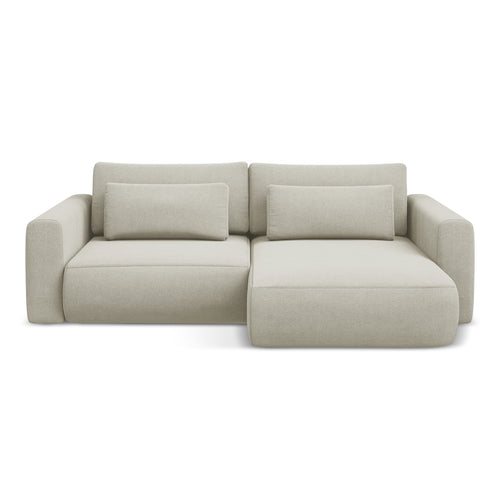 LaMiaSofa hoekbank rechts Perugia - textuurstof - lichtbeige - 240x149x82