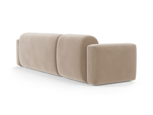 Cosmopolitan Design Modulaire hoekbank rechts Strino 3-zits, flueel beige - 136x308x78cm